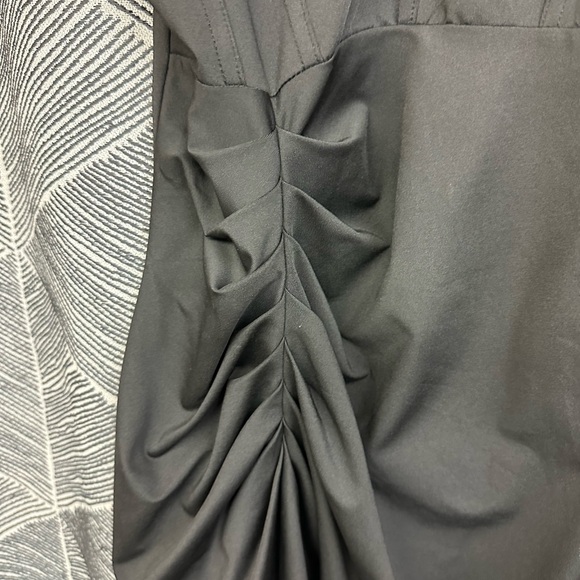 Thigh High Slit Tie Shoulder Ruched Draped Bustier Corsetstyle Vegas Dress <270> - Picture 10 of 10